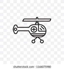 Helicopter vector icon isolated on transparent background, Helicopter logo concept