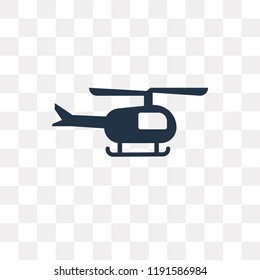 Helicopter vector icon isolated on transparent background, Helicopter transparency concept can be used web and mobile