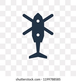 Helicopter vector icon isolated on transparent background, Helicopter transparency concept can be used web and mobile