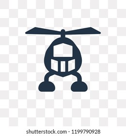 Helicopter vector icon isolated on transparent background, Helicopter transparency concept can be used web and mobile