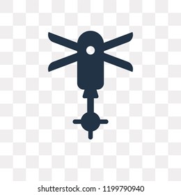 Helicopter vector icon isolated on transparent background, Helicopter transparency concept can be used web and mobile