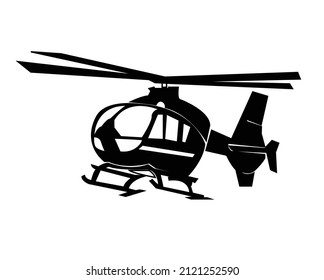 Icono de vector helicóptero sobre aislado blanco