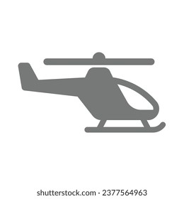 Helicopter vector icon. Simple chopper symbol.