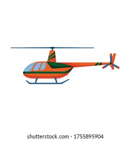 Helicopter vector icon.Cartoon vector icon isolated on white background helicopter.