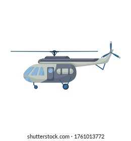 Helicopter vector icon.Cartoon vector icon isolated on white background helicopter.