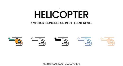 Conjunto de iconos de vector de helicóptero ilustración de stock