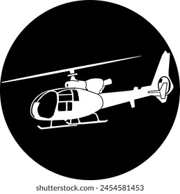 Ilustración vectorial de helicóptero para grabado láser