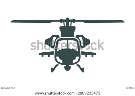 Helicopter vector illustration military chopper silhouette icon for aviation transportation and rescue mission concept