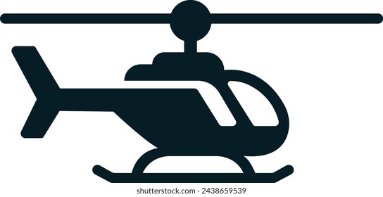 Ilustración vectorial de helicóptero, logotipo minimalista