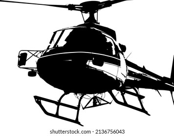 Hubschrauber, Vektorgrafik auf weißem Hintergrund