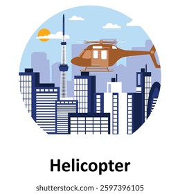 Helicopter Vector illustration Vector Illustration Which can easily modify or edit

