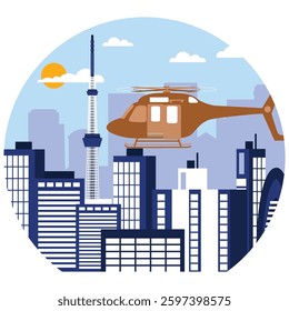 Helicopter Vector illustration Vector Illustration Which can easily modify or edit

