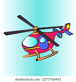 imagen vectorial de helicóptero, dibujo de dibujos animados