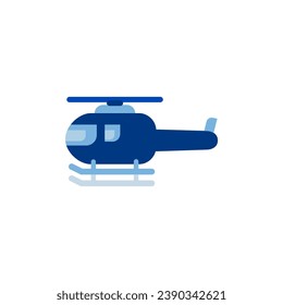 helicopter vector in light blue and dark blue colors