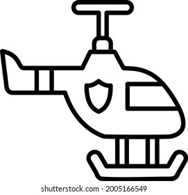 Helicopter Vector Line Icon Design
