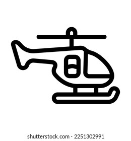 Helicopter Vector Line Icon Design