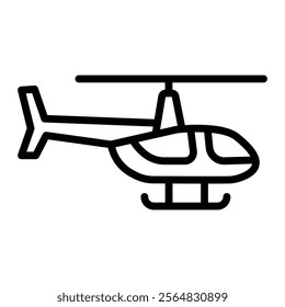 Helicopter Vector Line Icon Design