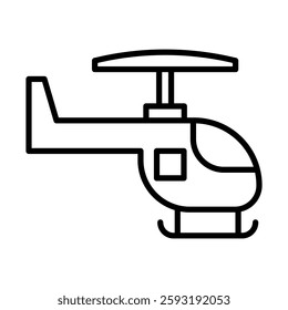 Helicopter Vector Line Icon Design