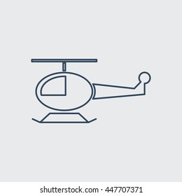 Helicopter Vector Line Icon. Eps.-10.