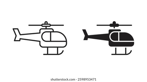 Helicopter vector line icon illustration collection.