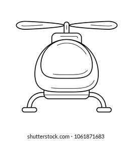Helicopter vector line icon isolated on white background. Helicopter line icon for infographic, website or app. Icon designed on a grid system.