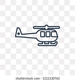 Helicopter vector outline icon isolated on transparent background, high quality linear Helicopter transparency concept can be used web and mobile