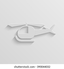 helicopter vector paper icon