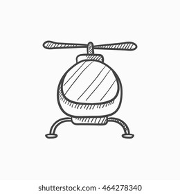 Icono de esbozo del vector del helicóptero aislado en el fondo. Icono de Helicóptero dibujado a mano. Icono de boceto de helicóptero para infografía, sitio web o aplicación.