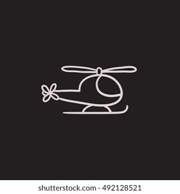 Helicopter vector sketch icon isolated on background. Hand drawn Helicopter icon. Helicopter sketch icon for infographic, website or app.