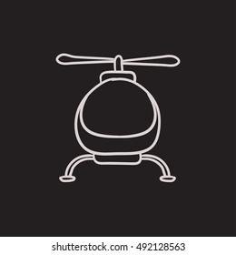 Icono de esbozo del vector del helicóptero aislado en el fondo. Icono de Helicóptero dibujado a mano. Icono de boceto de helicóptero para infografía, sitio web o aplicación.