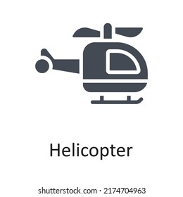 Helicopter vector Solid Icon Design illustration on White background. EPS 10 File