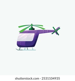 Helicopter vector stock illustration, minimalist style transportation vehicles illustration