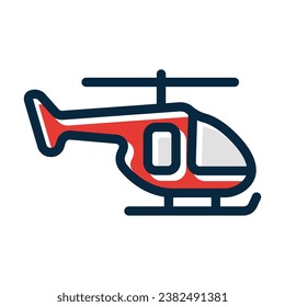 Helicopter Vector Thick Line Filled Dark Colors Icons For Personal And Commercial Use.
