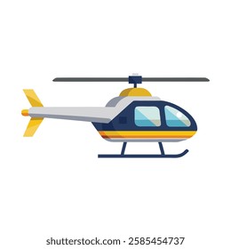 
Helicopter vehicle isolated flat vector illustration on white background