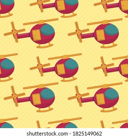 helicopter vehicle seamless pattern vector illustration