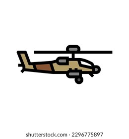 helicopter weapon war color icon vector. helicopter weapon war sign. isolated symbol illustration