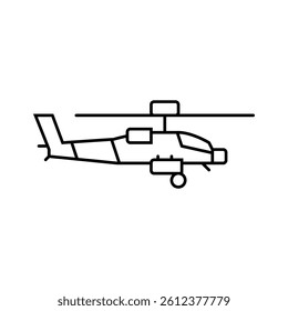 helicopter weapon war line icon vector. helicopter weapon war sign. isolated contour symbol black illustration