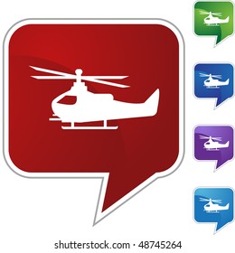 Helicopter web button isolated on a background.