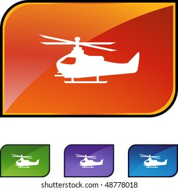 Helicopter web button isolated on a background.