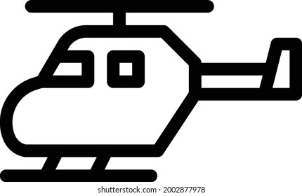 helicopter with white background. helicopter is a symbol of millitary.thin  line icon.