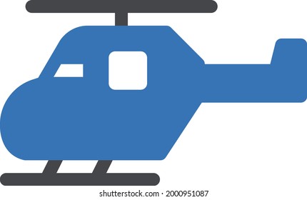 helicopter with white background.helicopter is a symbol of millitary.glyph colour icon.