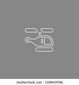 Helicopter White Icon