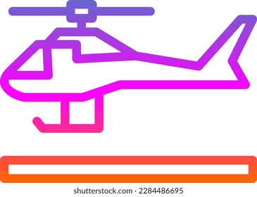HelicopterLine Gradient Vector Icon Design