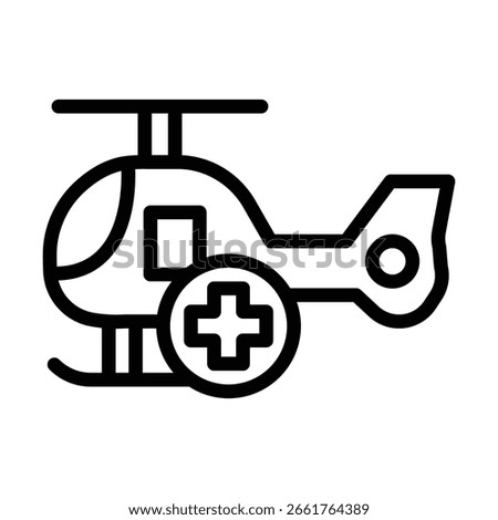 HelicopterRescue Vector Line icon Design