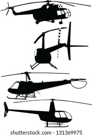 Helicopters collection - vector