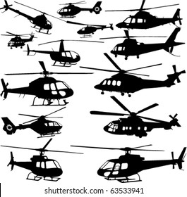 helicopters collection - vector