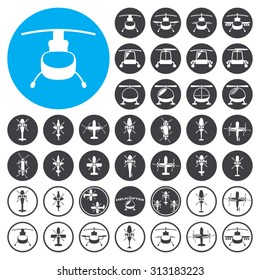 Helicopters icons set. Illustration EPS10