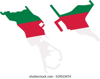 Heligoland map with flag