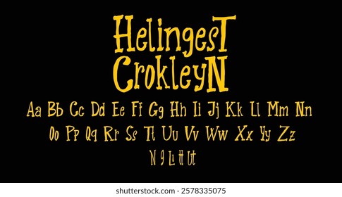 Helingest Crokleyn handmade brush typewriter display font, fun character with alternates and ligatures. To give you an extra creative work.