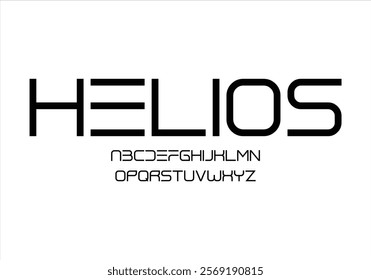 Helios font for logo and headline. Isolated vector typeset